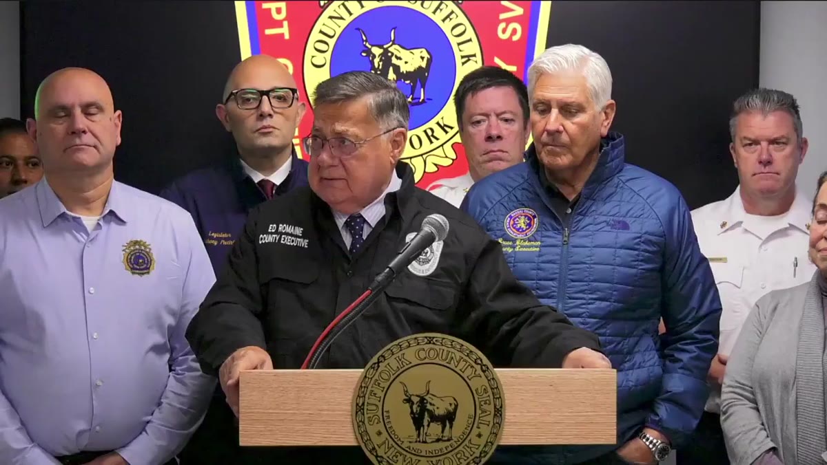 A frame from the Suffolk County Executive Ed Romaine meeting recording