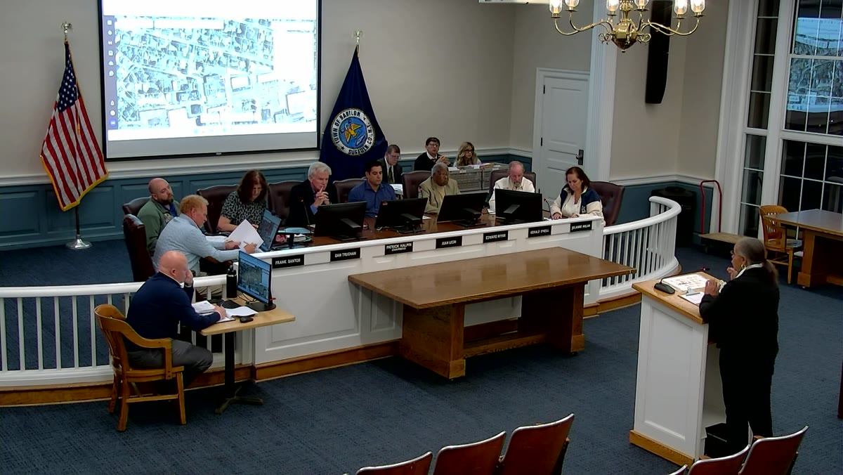A frame from the Town of Babylon Town Board meeting recording