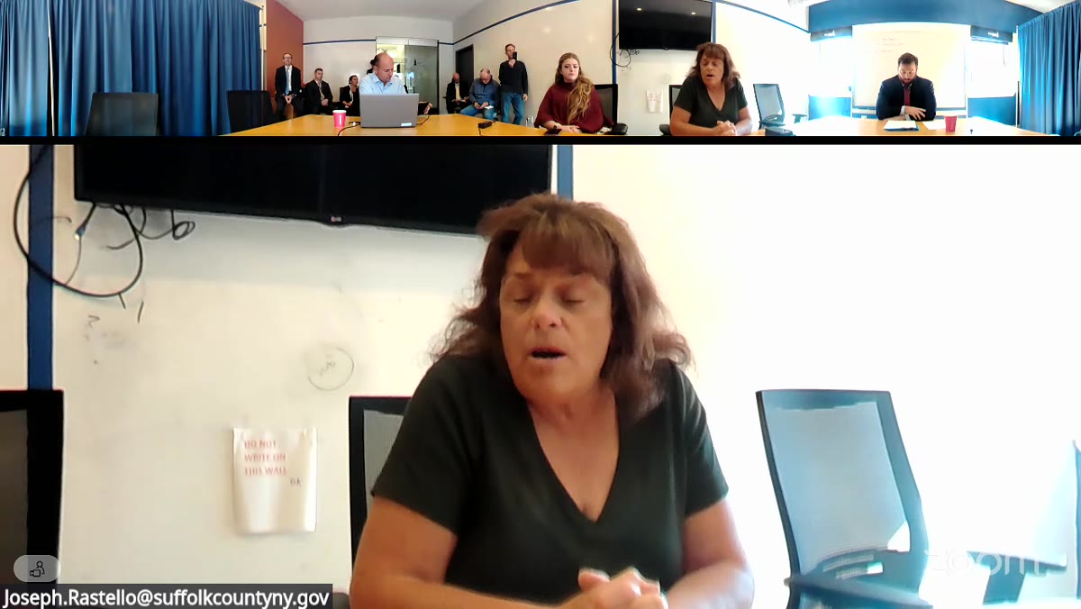A frame from the Suffolk County IDA meeting recording
