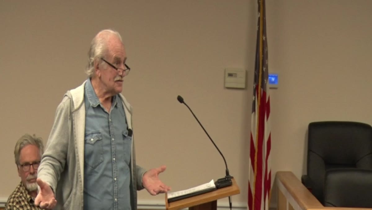 A frame from the Town of Southold Town Board meeting recording