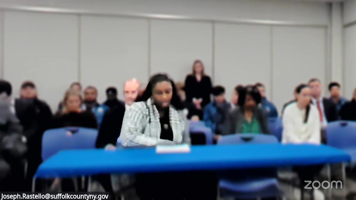 A frame from the Suffolk County IDA meeting recording
