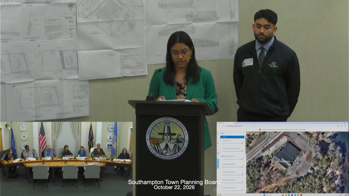 A frame from the Town of Southampton Town Board meeting recording